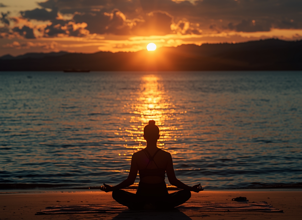 Layered calm shapes in arctic blue tones